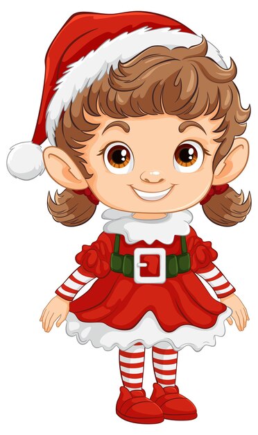 Festliches Elfenmädchen in Weihnachtskleidung