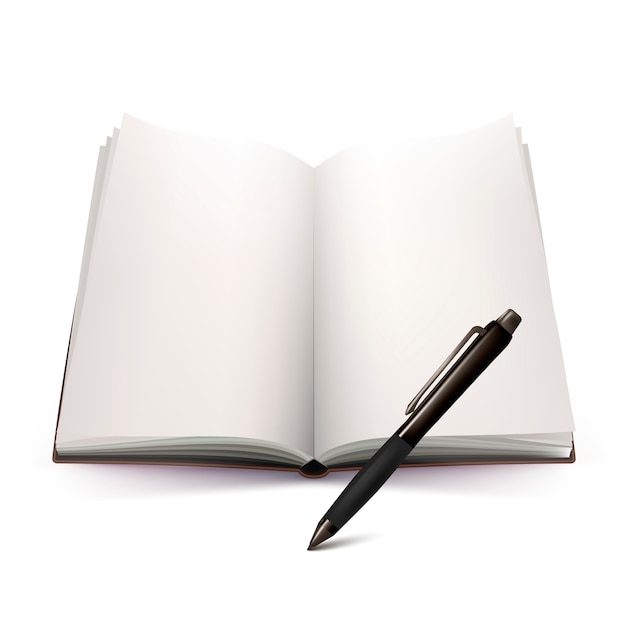 Öffnen Sie Notebook und Stift 3d Design
