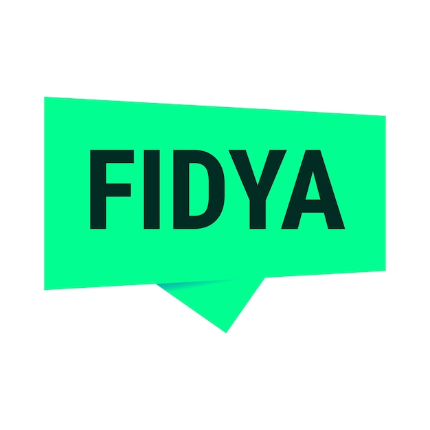 Kostenloser Vektor fidya green vector callout banner mit informationen zu spenden und abgeschiedenheit während des ramadan