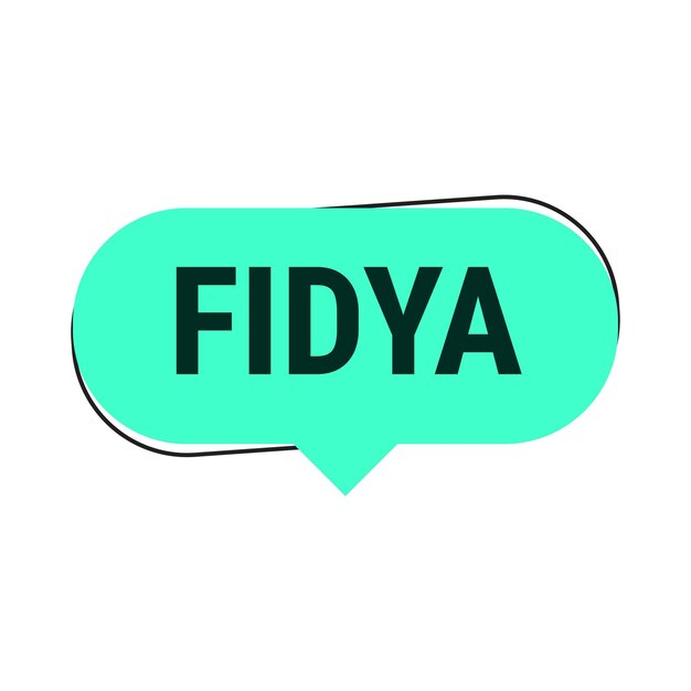 Fidya-Türkis-Vektor-Callout-Banner mit Informationen zu Spenden und Abgeschiedenheit während des Ramadan