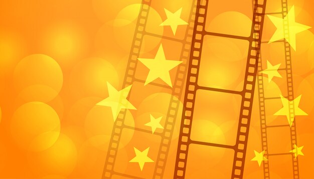 Filmrollestreifen mit Sternkino-Hintergrund