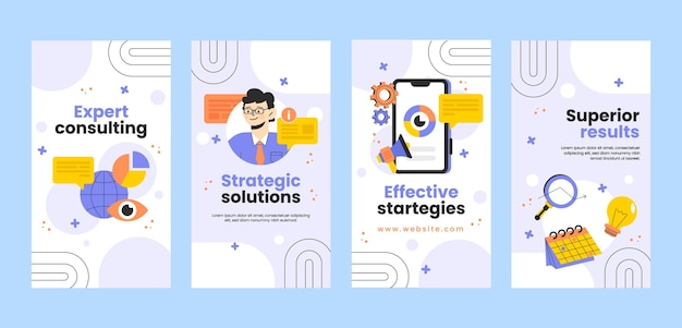 Finanzberatungs-Instagram-Geschichten im flachen Design