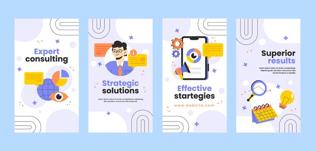 Finanzberatungs-Instagram-Geschichten im flachen Design
