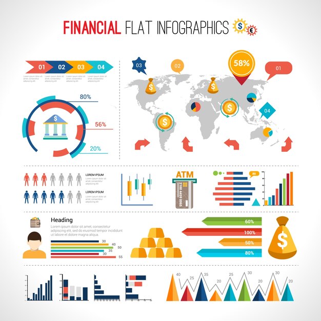 Finanzen flach Infografik
