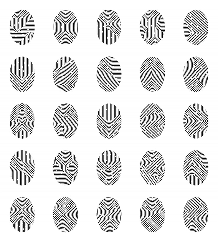Kostenlose Vektor fingerabdrücke icons set