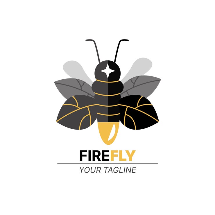 Kostenlose Vektor firefly-branding-logo-vorlage