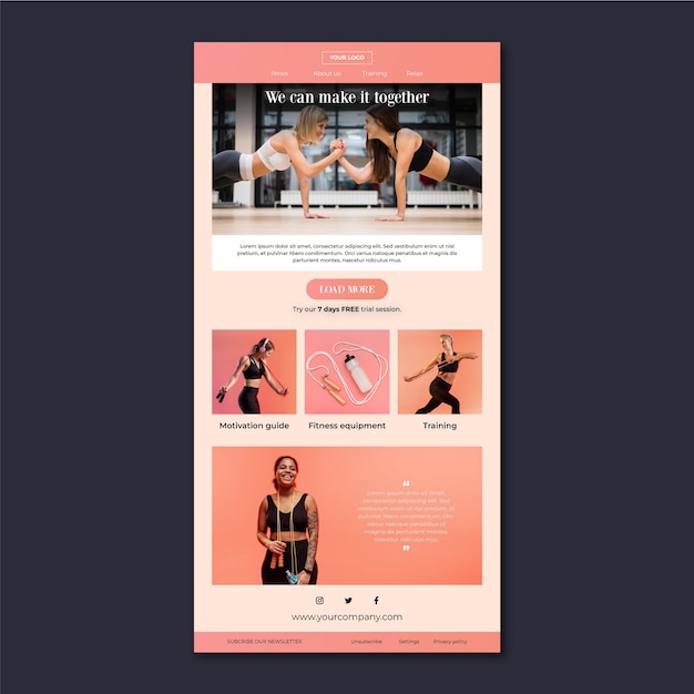 Fitness E-Mail-Vorlage