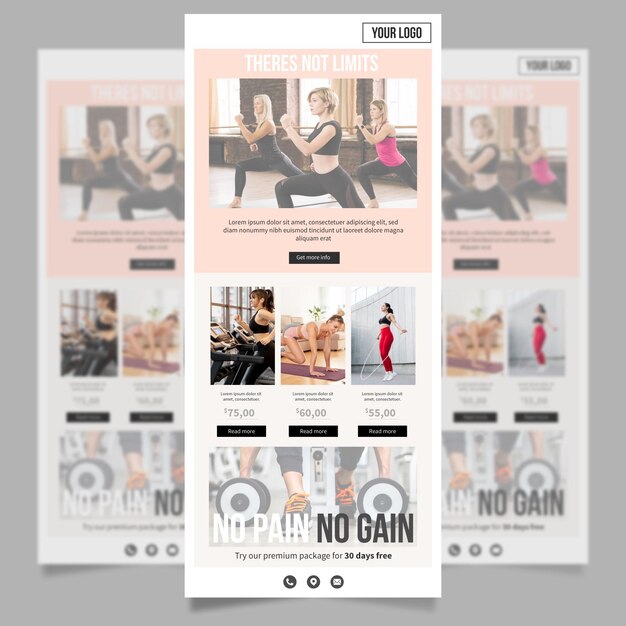 Fitness E-Mail-Vorlage