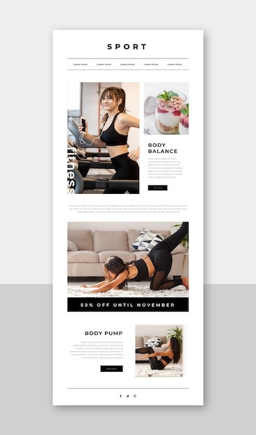 Fitness E-Mail-Vorlage