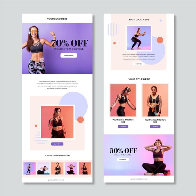 Fitness E-Mail-Vorlage