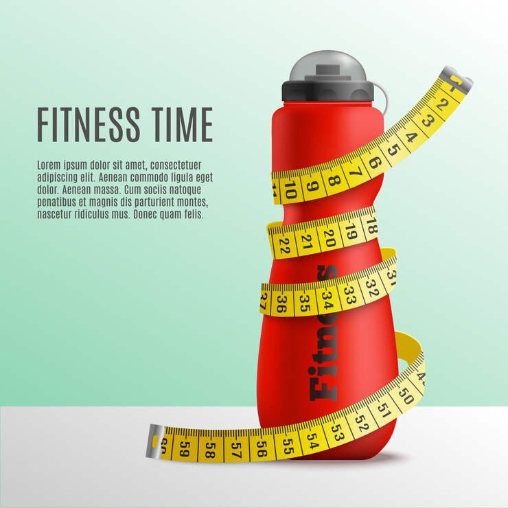 Kostenlose Vektor fitness time bottle konzept
