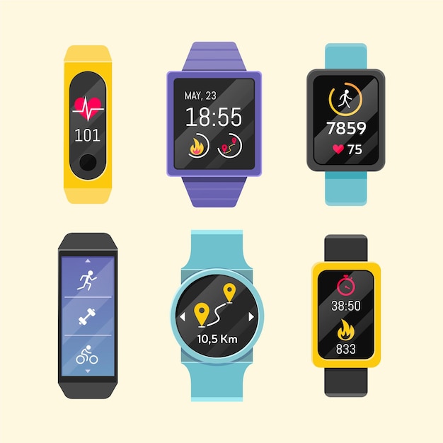 Fitness-tracker im flachen design