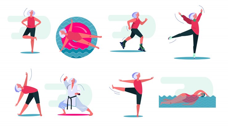 Kostenlose Vektor fitnessaktivitäten eingestellt