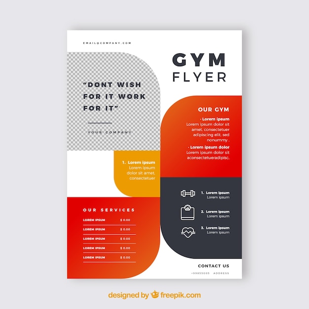 Fitnessstudio flyer vorlage