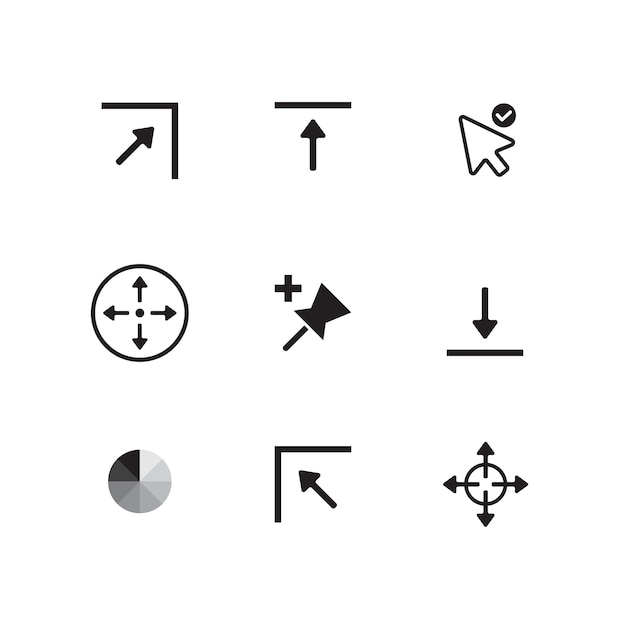 Flach-Design-Maus-Cursor-Element-Satz
