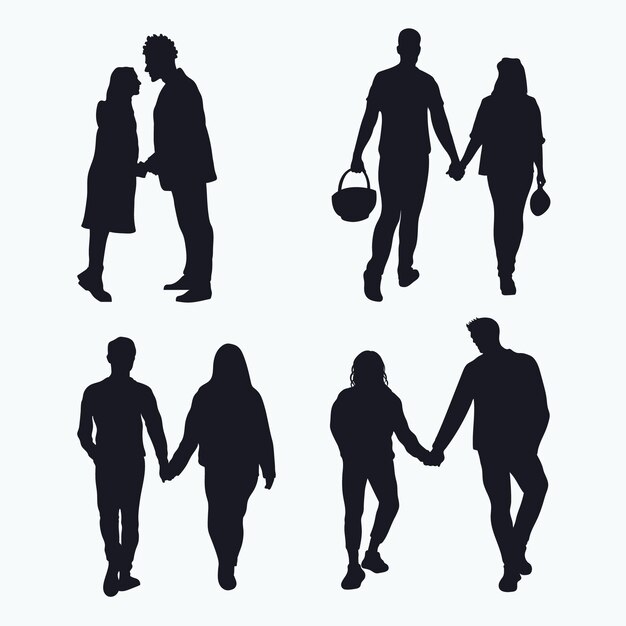 Flach gestaltete Handsilhouette