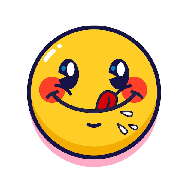 Kostenloser Vektor flach gestaltete hungrige emoji-illustration