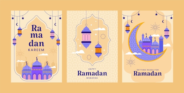 Flach-grußkarten-sammlung für die islamische ramadan-feier.