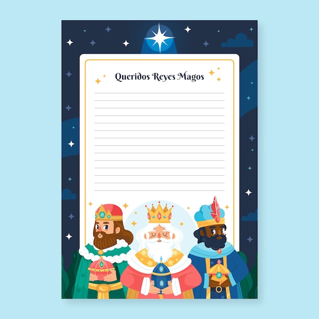 Flachbuchstabenvorlage für reyes magos