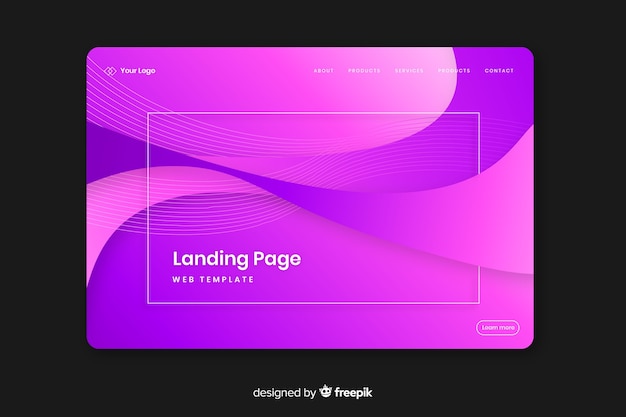 Flache abstrakte landingpage-vorlage