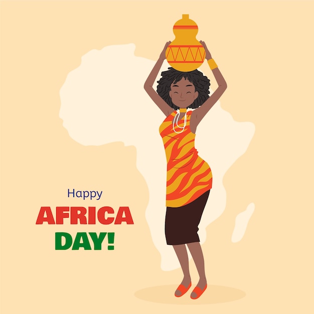 Flache Afrika-Tagesillustration
