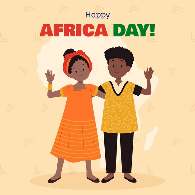 Flache Afrika-Tagesillustration
