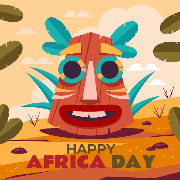 Flache Afrika-Tagesillustration