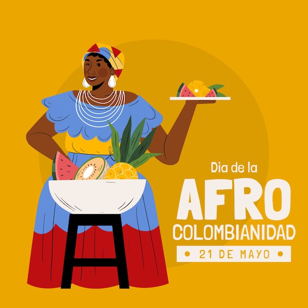 Kostenloser Vektor flache afrocolombianidad-illustration