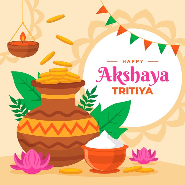 Flache akshaya-tritiya-illustration