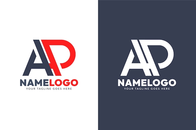 Flache ap-monogramm-logo-vorlage