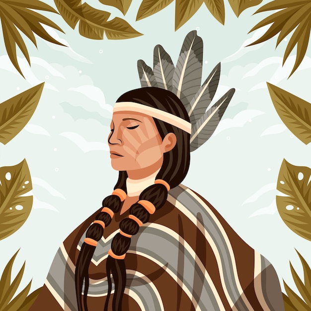 Flache apache-personenillustration