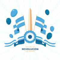 Kostenloser Vektor flache argentinische dia de la revolucion de mayo illustration