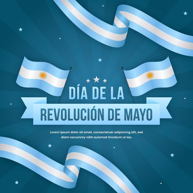 Flache argentinische Dia de la Revolucion de Mayo Illustration