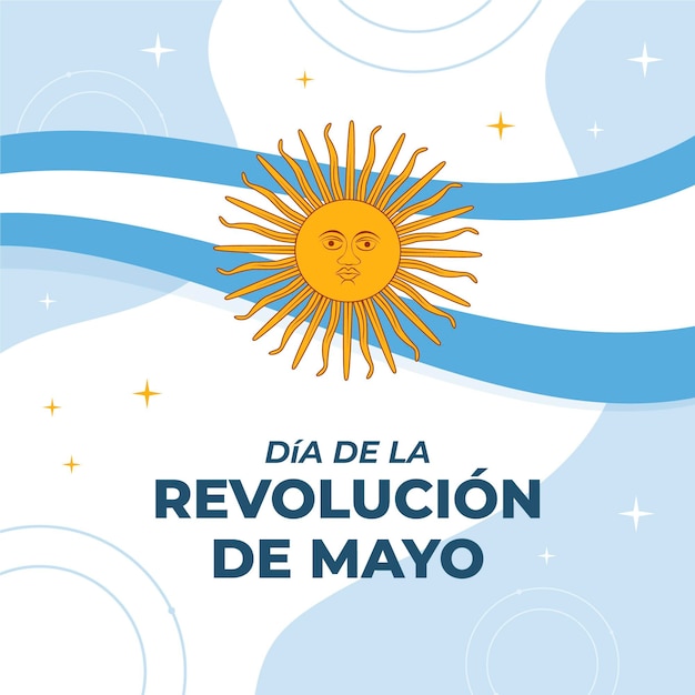 Flache argentinische dia de la revolucion de mayo illustration
