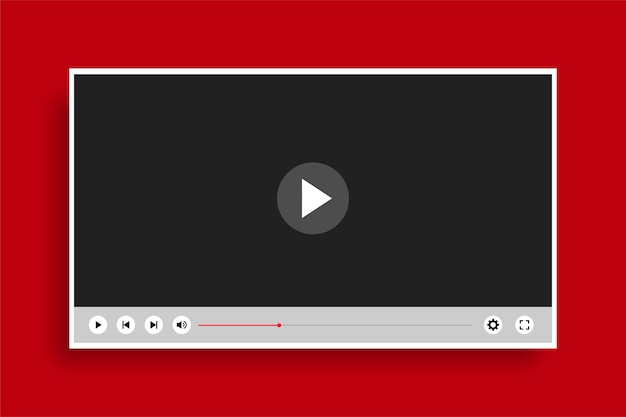 Flache Art saubere moderne Videoplayer-Vorlage