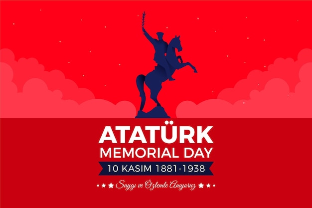 Kostenloser Vektor flache atatürk-gedenktag-illustration