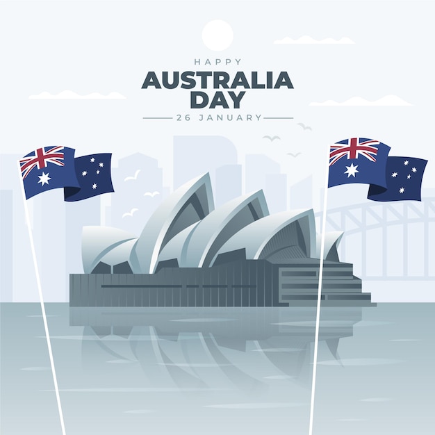 Flache Australien-Tagesillustration