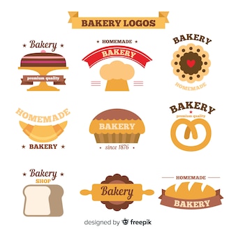 Flache bäckerei logos