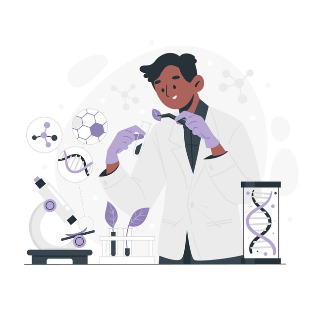 Flache Biotechnologie-Illustration