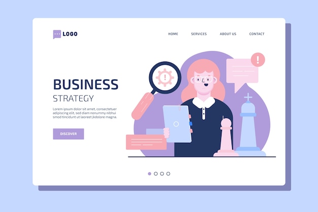 Flache business-landing-page-vorlage