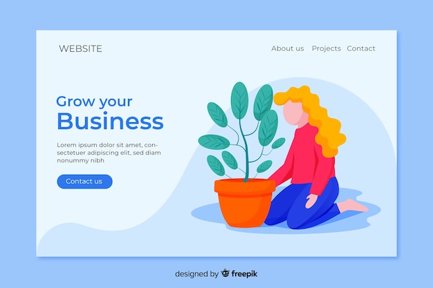 Flache business-landing-page-vorlage