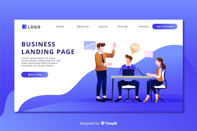 Flache Business-Landing-Page-Vorlage