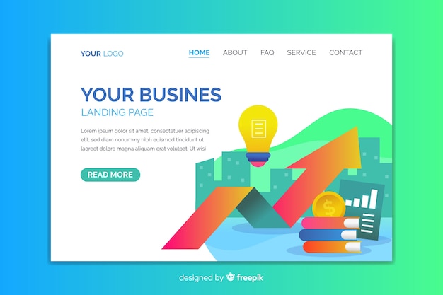 Flache business-landing-page-vorlage