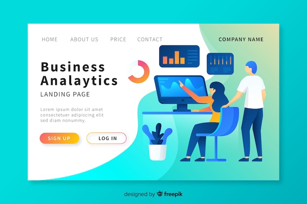 Flache business-landing-page-vorlage