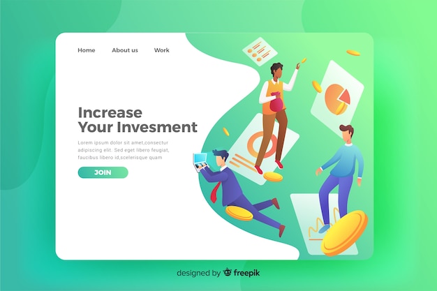 Flache business-landing-page-vorlage