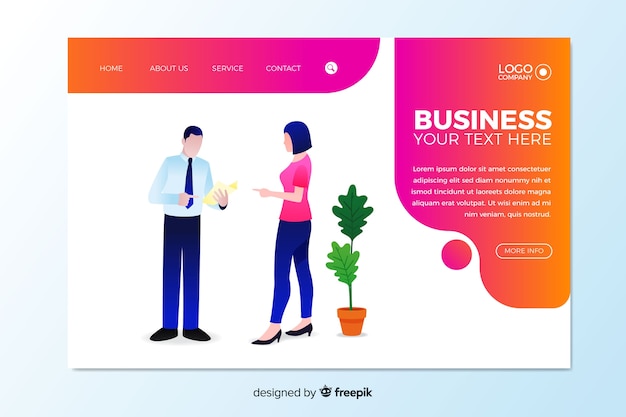 Flache business-landing-page-vorlage