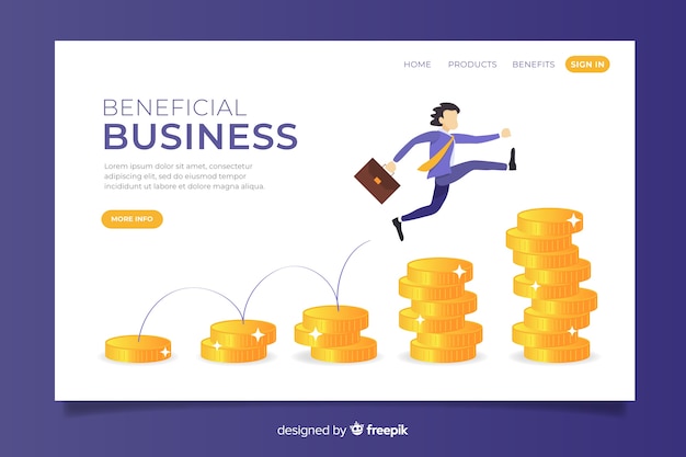 Flache business-landing-page-vorlage