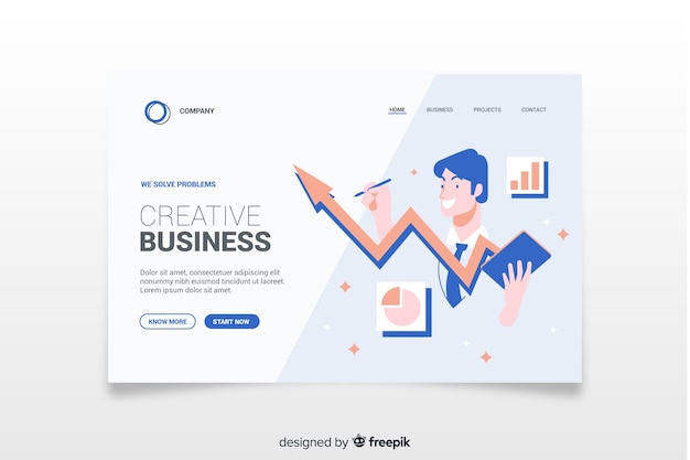 Flache business-landing-page-vorlage