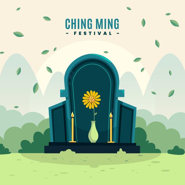 Flache ching ming Festivalillustration