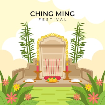 Flache ching ming festivalillustration